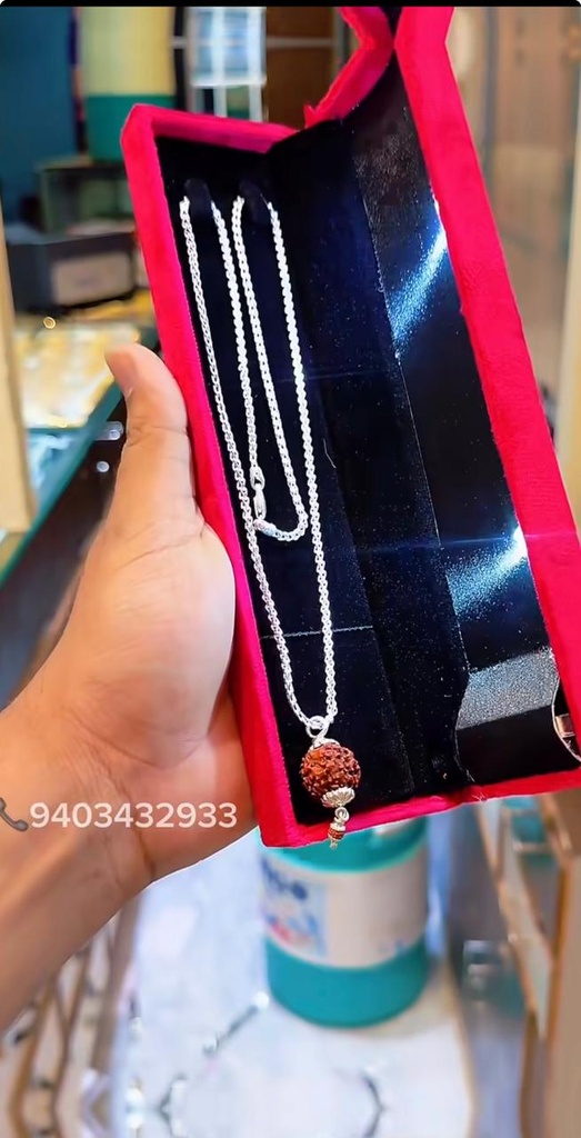 Rudraksh mala with chain